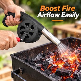 Portable Hand Blower for BBQ & Fireplace – Stainless Steel Air Blower Tool for Outdoor Cooking and Household Use