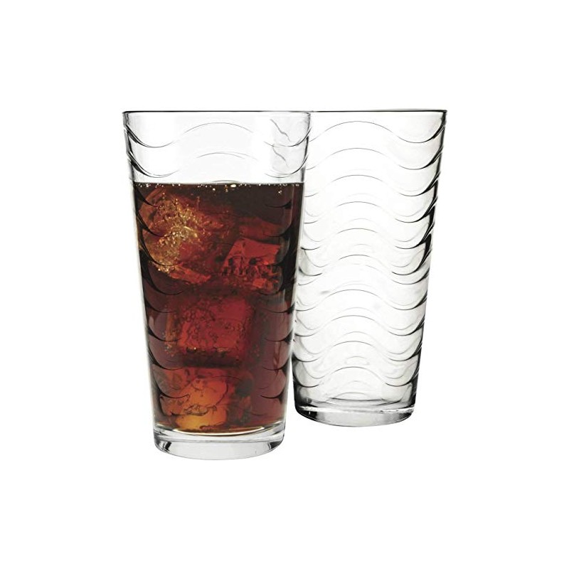 Circleware 4-Piece Set of Heavy Base Highball Drinking Glasses Tumblers,