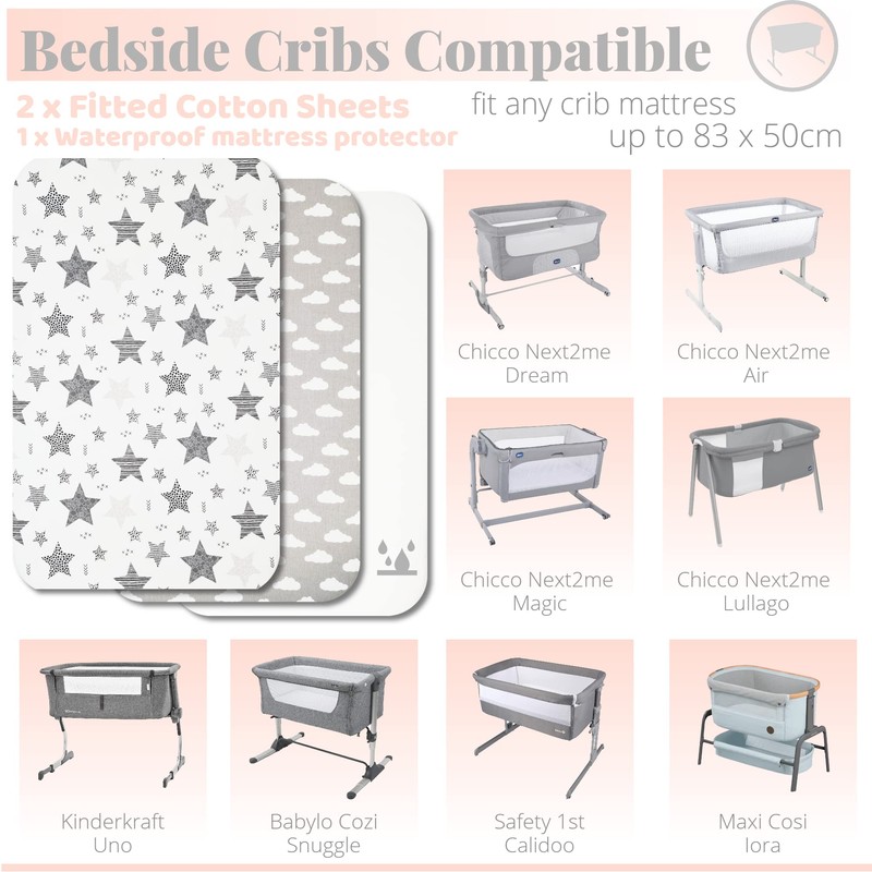 Next to Me Crib Sheets - 3pc Crib Sheets Set