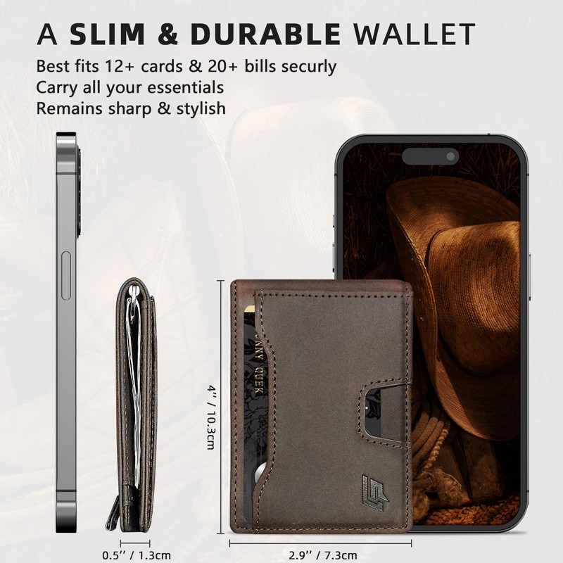 ECOZATU Slim Minimalist Wallet for Men- Money Clip Wallet |