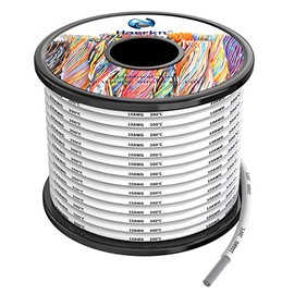 10awg Silicone Electrical Wire Cable 25FT White 10 Gauge Hookup Wires kit Stranded Tinned Copper Wire Flexible and Soft High Temperature Resistance