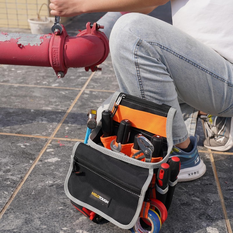 MELOTOUGH Electrician Tool Pouch Bag with Shoulder Strap 20 Pockets