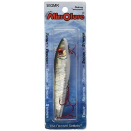 Mirrolure S52MR-18 S3 Sinkin Twitchbait Green Bk/White/Silver 3 5/8in 1/2oz