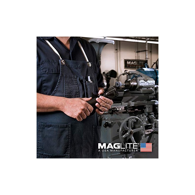 Maglite Heavy-Duty Incandescent 2-Cell D Flashlight, Gray