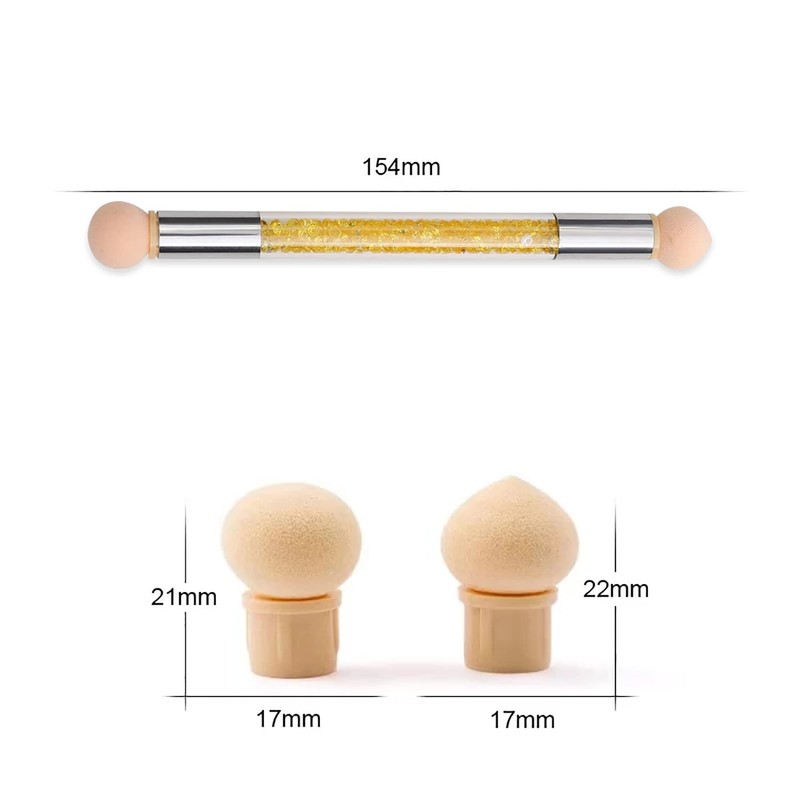 SILPECWEE 1pcs Nail Sponge Pen, Ombre Nail Brush Nail Design