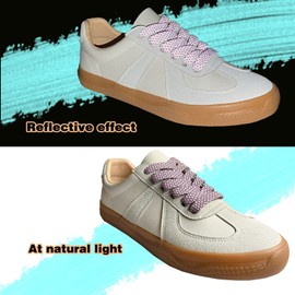 VASGO Flat Shoe Laces Reflective, for Sport/Casual/Trainer Sneaker [10 Different Lengths Thick 12 Colors] (Pink, 35 inches/90 cm)