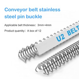 U2 Conveyor Belt Splicer 12'' Industrial Belt Fasteners 316 Steel Buckle Belt Lacing Pins for Conveyor Belt 300mm 12PCS