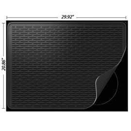 YUHFERA Stove Top Cover for Electric Stove - Silicone Stove Mat for Glass Top, Glass Cooktop Protector, XL Dish Drying Mats For Kitchen,Oven Covers for Electric Stove (Black,30 x 21)