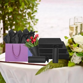 100 hojas de papel de seda negro – Artdly 14 x 20 pulgadas, papel de regalo de Ph neutro para bodas, cumpleaños, proyecto de bricolaje, regalo de Navidad, decoración de manualidades (kraft sólido)