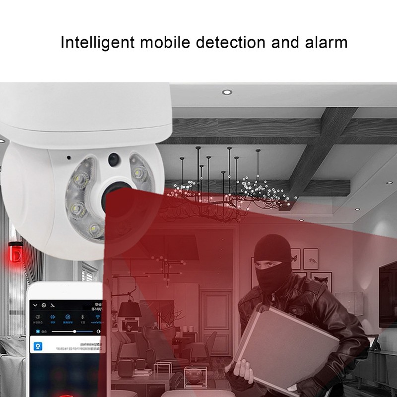 WiFi Security Camera 1080P Night Vision Motion Detection E27 Screw
