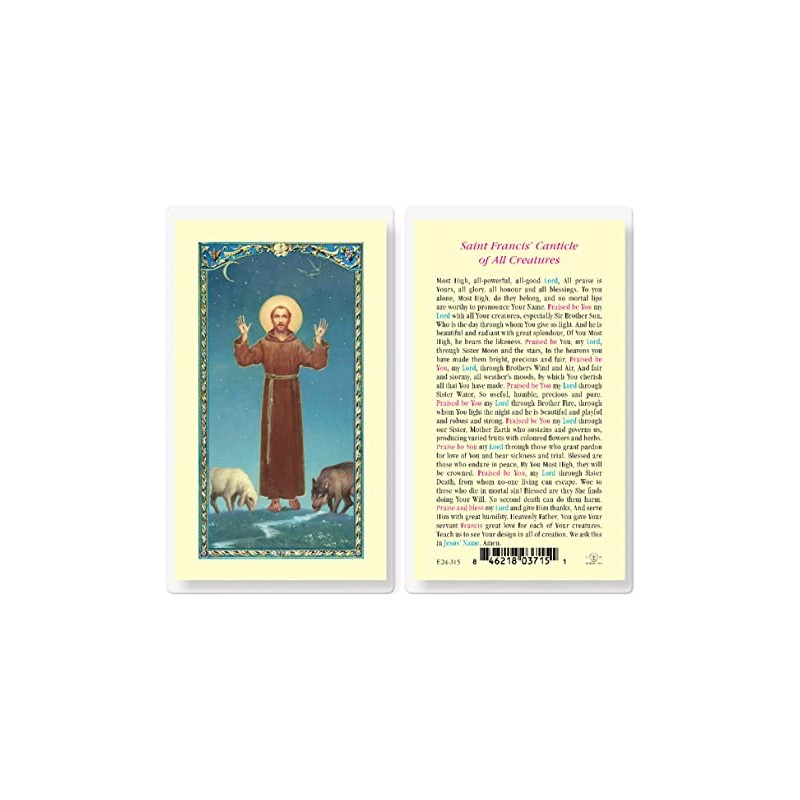 St. Francis Canticle of All Creatures Laminated Holy Cards, 25-Count