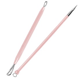 Teenitor Pimple Extractor Acne Treatment Tool Blackhead Comedone Removal 2-in-1 Popper Tool for Face Blackhead Extractor Tool Pink