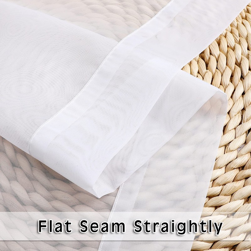 OVZME White Sheer Curtains 36 Inch Length Kitchen Tiers Short