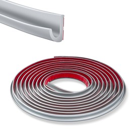 Automobile drip Guide Rail Water Drain Channel car Window rain Deflector Silicone Gel car Window Trim, Suitable for Cars, SUVs, MPVs, Pickup Trucks, RVs, and Yachts, etc. (Silver, 20,2feet)