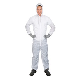 Colad White Nylon Plain Reusable Paint Coverall Spray Suit (XLarge)