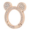 10pcs Rhinestone Spring O Rings Cute Bear Head Zinc Alloy