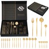 24-Piece Gold Silverware Set Gold Flatware Set for 6, Gold