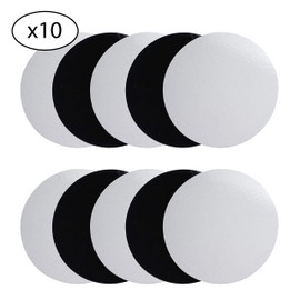 A set of 10 cardboard coloured supports for cakes and dimensions of your choice (black/white, 26 cm)