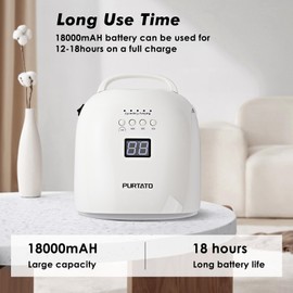 Purtato Professional Rechargeable UV LED Nail Lamp with 4 Timer Setting and 18000mAH Long Battery Life Nail Dryer JC22 (White)