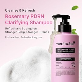 Medicube Rosemary PDRN Cooling Thickening Shampoo, con Romero y PDRN, Fórmula Ligera Diaria, 400 ml