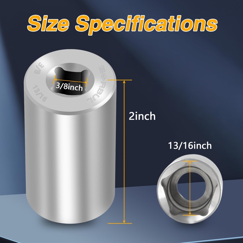 EVRBUL Stainless Steel 13/16" Penta Socket with 3/8" Drive Impact