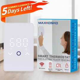 MAXKOSKO WiFi Smart Thermostat with Touchscreen LED Display 120V/240V