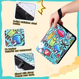 ZALORD 4-Pocket Trading Card Binder, 400 Pockets Card Holder with Removable 50 Sleeves, Trading Card Collection Album, Toys Gifts for Kids