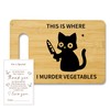 Funny Black Cat Cutting Board-This Is Where I Murder Vegetable,