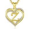 INFUSEU Initial Necklace Women Letter Heart Jewelry Z Gold Pendant