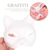 Alipis Cat Masks 5pcs White Paper Blank Hand Painted Japanese