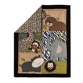 Brandream Jungle Crib Bedding Sets for Boys Elephant Animal Zoo Nursery Baby Bedding Set Zebra Giraffe Monkey Hippo Owl Bear 3D Pattern | 3-Piece Nursery Set | Baby Comforter, Crib Sheet, Crib Skirt