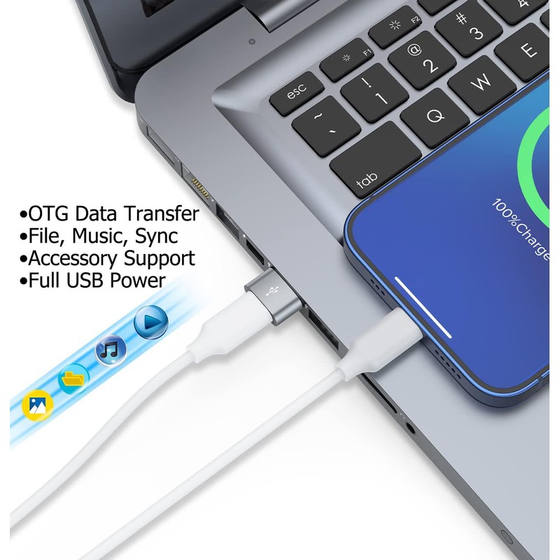 USB-C Female to USB 3.0 Male OTG (10Pack) Compatible with