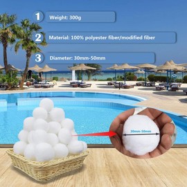 Filter Balls Pool, Filter Balls for Sand Filter Systems, Filter Balls 300 g, Replace 10 kg Filter Sand, Suitable for Pool for Aquarium and Pool Accessories, Pool Filter Swimming Pool Filter Systems