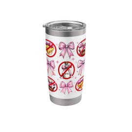 Coquette Bow Lactose Intolerant Dairy Free Pink Ribbon Girl Stainless Steel Insulated Tumbler