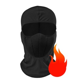 TAGVO Plus Velvet Balaclava Face Mask, Breathable Mesh Multipurpose Windproof Motorcycle Cycling Tactical Balaclava Hood Neck Warmer, Fit Helmets for Adults Women and Men Elastic Universal Size