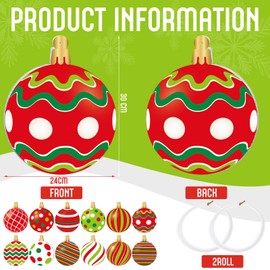 12 Piece 12 Inch Christmas Outdoor Decorations Hanging Ornament Yard Signs Outdoor Decoration Christmas Yard Signs Christmas Large Yard Decorations for Christmas Party (Vivid Style)