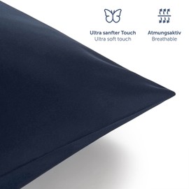 Blumtal Microfibre Bed Linen Set, Duvet 135 x 200 cm and Pillow 50 x 80 cm, Super Soft Duvet Cover Set, Deep Sea Blue
