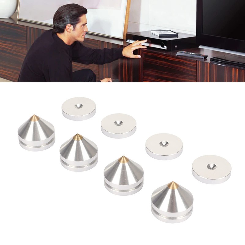 4 PCS Aluminum Alloy Speaker Spike Shockproof Adjustable Isolation Feet