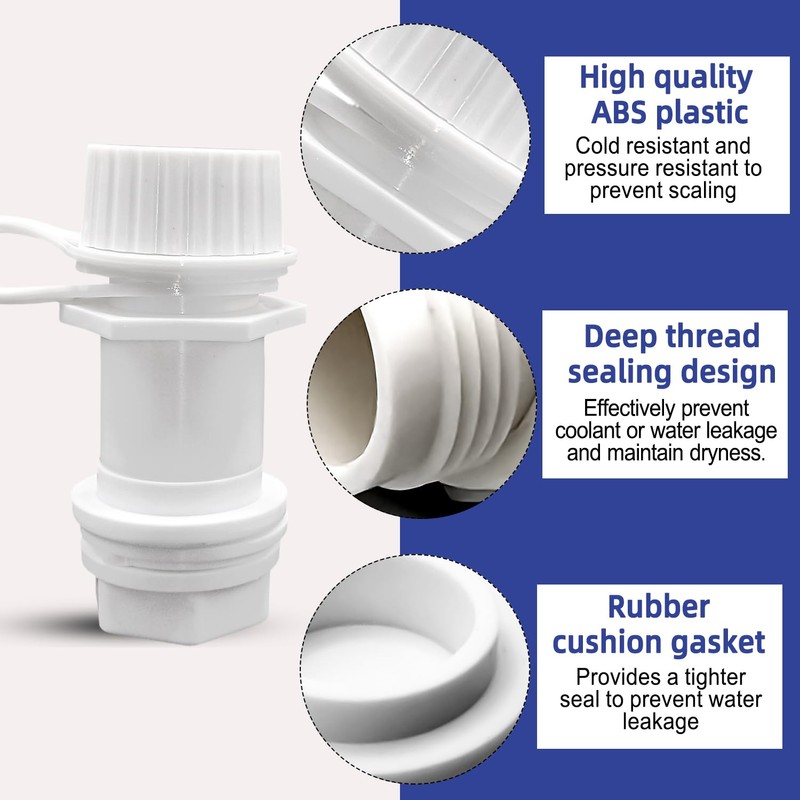 Threaded Drain Plug with Plastic Tethered Cap for Cooler, with