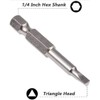 Fixinus 6-Piece Triangular Screwdriver Bit Set, Magnetic S2 Steel Triangular