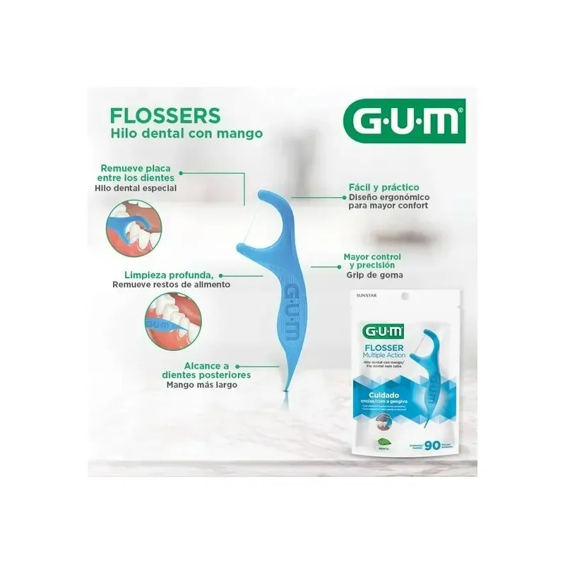 Gum Flossers Multiple Acción Con Vitamina E Y Fluor 90