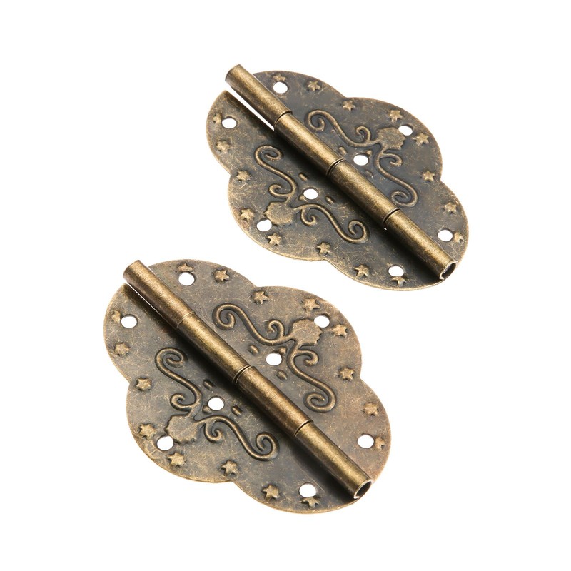 Dophee 2Pcs Antique Hinges 2.72"x2.09" Retro Style Antique Bronze Iron