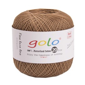 golo Knitting Yarn Crochet Yarn 20 for Hand Knitted Crochet Yarn Thread Crochet (Golden Coffee)