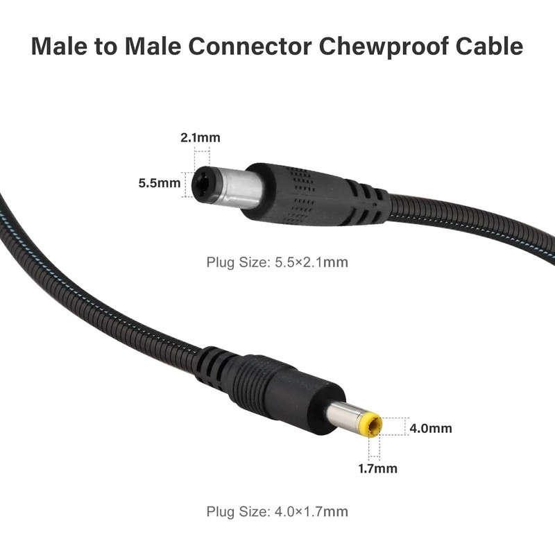 KSK Chewproof Power Cable for Solar Panel Connector, 5.5x2.1 to