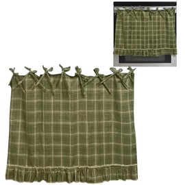 Oven Skirt, Oven Skirt Curtain for Door, Kitchen Decorative Cabinet Dish Washer Oven Curtains with Ruffled Trim, Effortless Install, Hide Clutter & Elevate Style