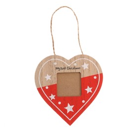 My First Christmas Red Heart Photoframe Hanging Tree Decoration Ornament