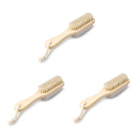 STOBAZA 3pcs Wooden Foot Brush Natural Pumice Massage Brush Bristle Body for Skin Care and Blood Flow