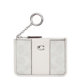 Coach Essential Mini ID Card Case in Signature Canvas, LH/White Chalk