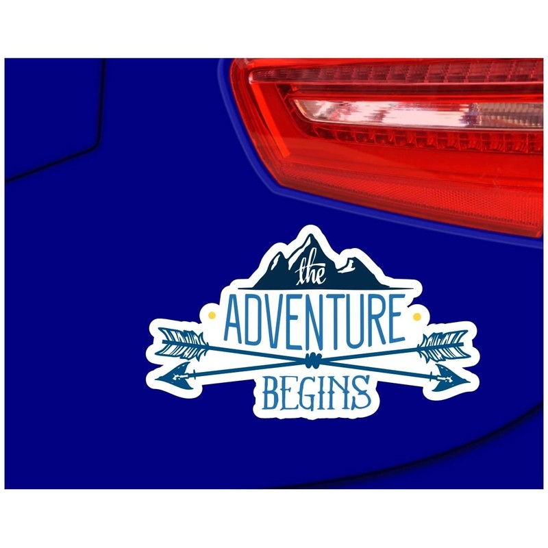 Samunshi® Adventure Begins Lettering Sticker Car Sticker Windscreen Sticker Motorcycle