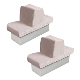 CC LOT 2 Sets Back to Back Boat Seat Covers Replacement- Soft Stretchable Microfiber Waterproof for Boat Lounge Seats (Khaki)